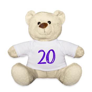 20 YEARS. 20TH ANNIVERSARY. BIRTHDAY 20 YEARS. 20 - Teddy Bear - white - Front