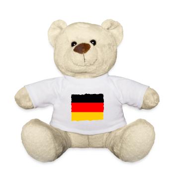Drapeau de l’Allemagne Drapeau allemand Used Look Home - Nounours - blanc - Devant