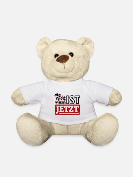 Nie wieder ist jetzt - Gegen Rechts, gegen Hetze - Teddy - Weiß