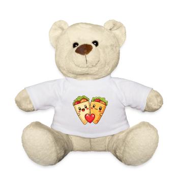Burrito Couple Love Heart Saint-Valentin - Nounours - blanc - Devant