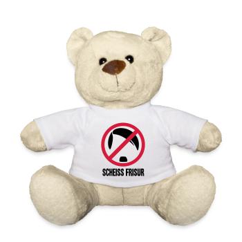 SCHEISS FRISUR GEGEN NAZIS FCK NAZIS - Teddy - Weiß - Vorne