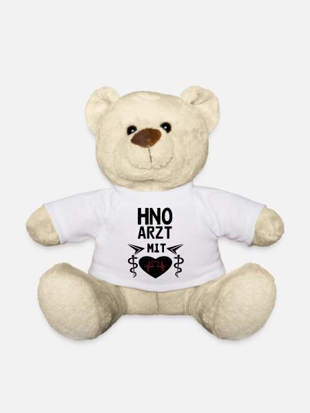 HNO Arzt mit Herz Geschenk - Teddy - Weiß
