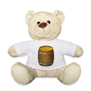 Wine Barrel Wine Barrel Grapes - Teddy Bear - white - Front