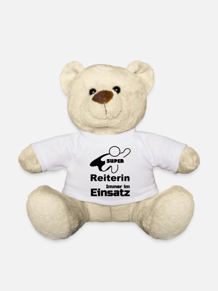 Super Reiterin, Reiten, Pferd, Sport, Geschenk - Teddy - Weiß