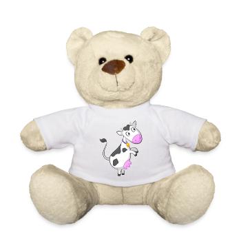 bande dessinée de vache curieuse - Nounours - blanc - Devant