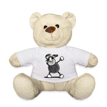 Trendy Schwarzes Dab Dance Schaf - Dabbing Tiere - Teddy - Weiß - Vorne