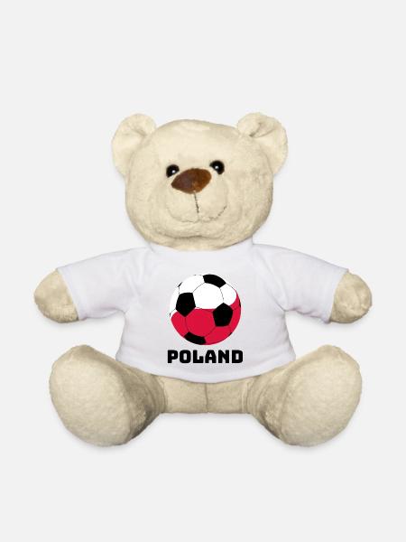 Poland ball with text Poland Gift Sport - Teddy Bear - white
