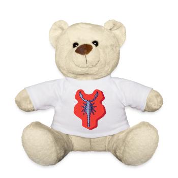 Zodiac Scorpio with poison spike in gray - Teddy Bear - white - Front