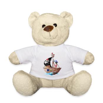 Little pirate with his ship - Teddy Bear - white - Front