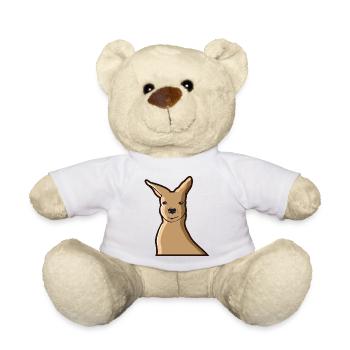 Kangaroo Kangaroo Australia Marsupial Pouch - Teddy Bear - white - Front