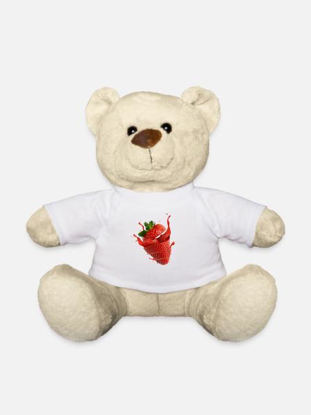 Fraise avec éclaboussure - Nounours - blanc
