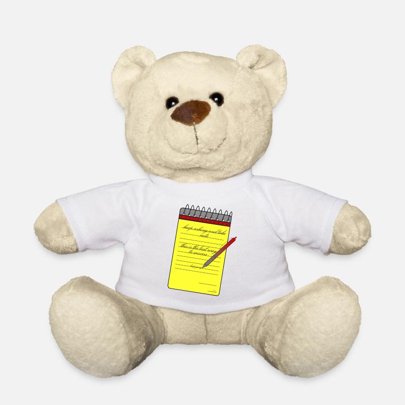 Notizblock und Bleistift - Teddy - Weiß