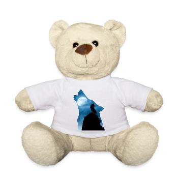 Cooles Wolf T-Shirt, Geschenkidee - Teddy - Weiß - Vorne