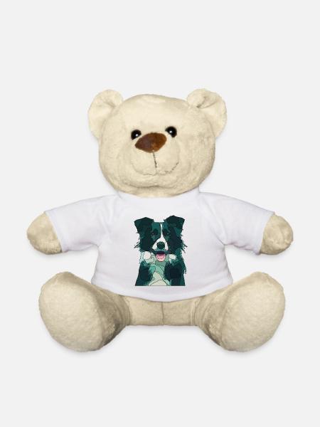 border colli - Teddy Bear - white
