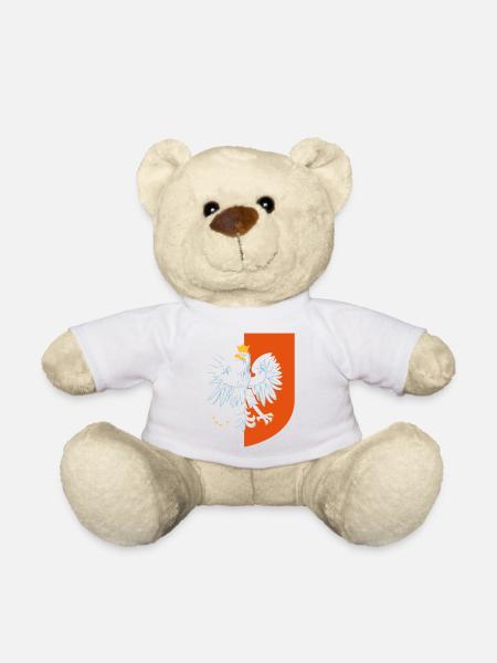 Poland Eagle Flag T-Shirt - Polska Poland Gift - Teddy Bear - white