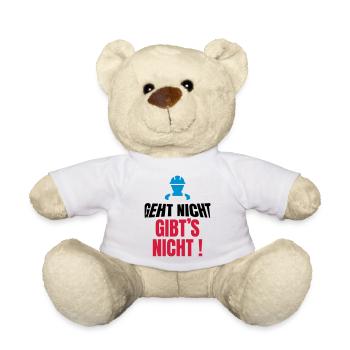 geht nicht gibt's nicht, lustiger Handwerker - Teddy - Weiß - Vorne