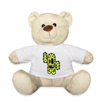cactus comic nature - Teddy Bear - white - Front