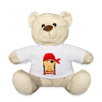 Pirate girl with no teeth - Teddy Bear - white - Front