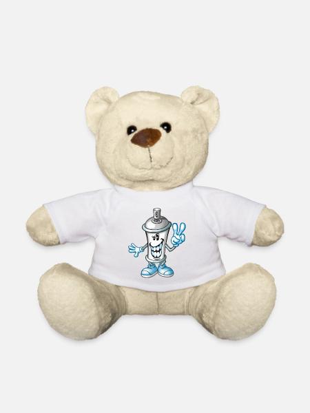 Bombe de peinture cartoon - Nounours - blanc