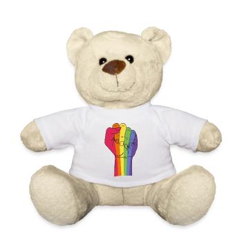 LGBT poing arc-en-ciel droits de la fierté gay - Nounours - blanc - Devant