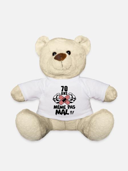 70 ans meme pas mal anniversaire muscle - Nounours - blanc