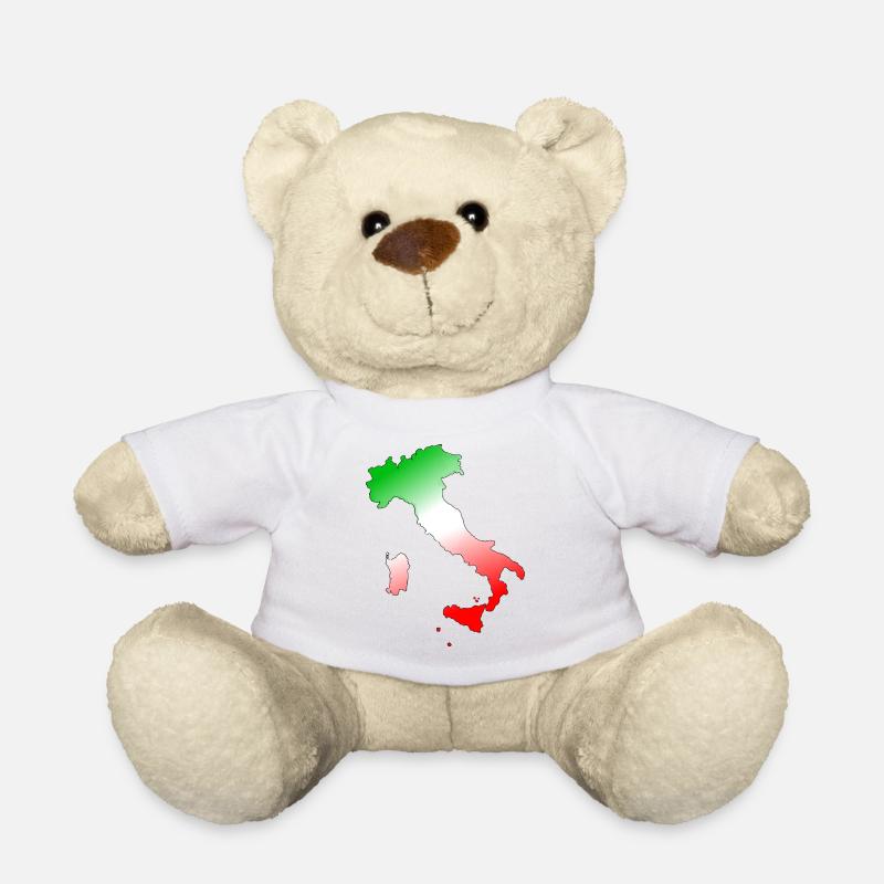 Italy Map Italian Flag - Teddy Bear - white