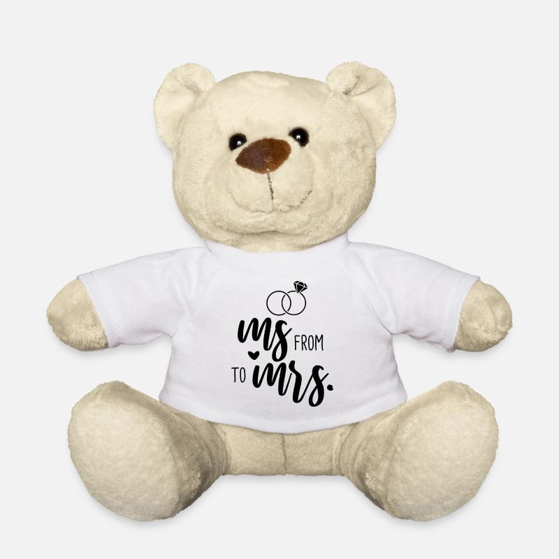 Wedding Bachelorette Party - From Ms. to Mrs. - Teddy Bear - white