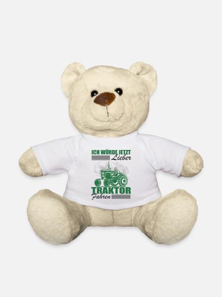 Farmer Shirt • Tractor Grain • Farmer Gift - Teddy Bear - white