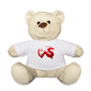 Dragon fire gift Chinese - Teddy Bear - white - Front