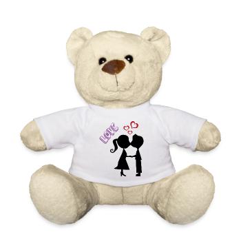 Wedding newlyweds gift Just Married Love - Teddy Bear - white - Front