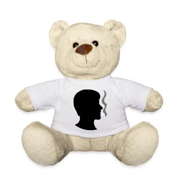 fumeur fumeur cigarette drogues contre les mauvaises herbes cannabis chanvre - Nounours - blanc - Devant