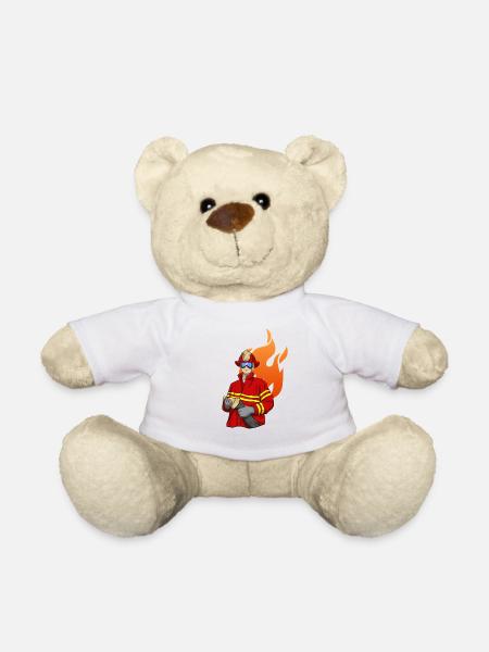 Feuerwehrmann Firefighter - Teddy - Weiß