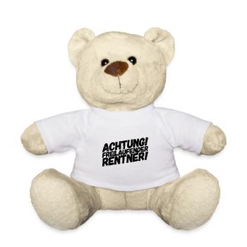Rentner Rentnerin Lustige Sprüche Achtung - Teddy - Weiß - Vorne