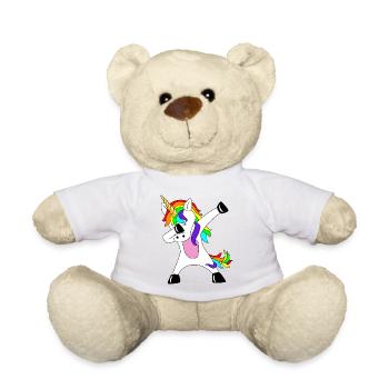 Dabbing Unicorn Geschenkidee Dab dabbendes Einhorn - Teddy - Weiß - Vorne