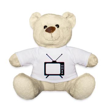 Écran de télévision 3d tv tv rétro antenne - Nounours - blanc - Devant