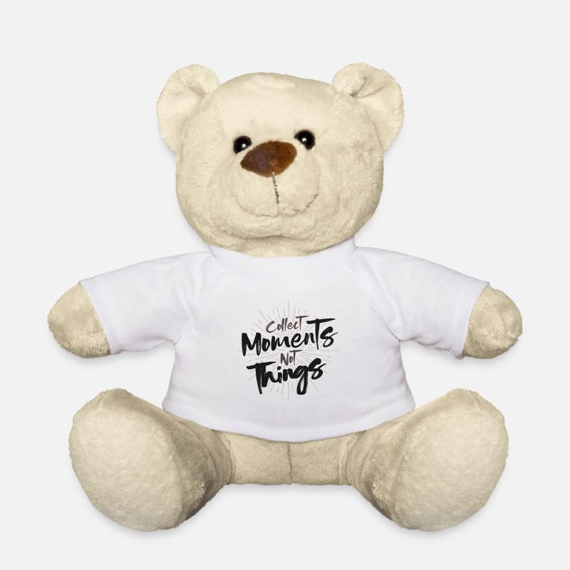 Collect Moments not Things Spruch Tee - Teddy - Weiß