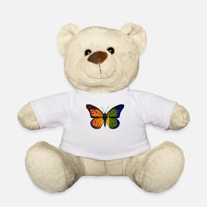Regenbogen-Schmetterling - Teddy - Weiß