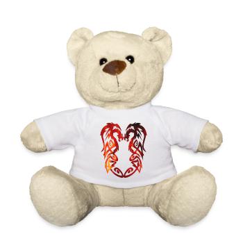 Drachen Tribal Rot - Teddy - Weiß - Vorne