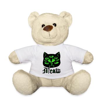 Katze Gothic Grufti Halloween Grusel Miau Geschenk - Teddy - Weiß - Vorne
