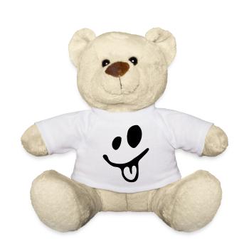 lachendes Gesicht zeigt dir die Zunge - Teddy - Weiß - Vorne