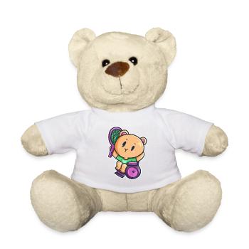 Wheelchair palsy sports tennis disability bear - Teddy Bear - white - Front