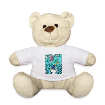 Aquarium méduse Poissons Eau Cartoon Cadeau - Nounours - blanc - Devant