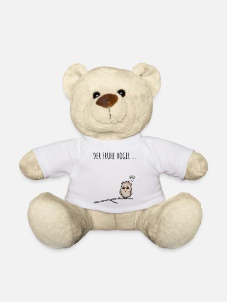 Der fruehe Vogel schwarz - Teddy - Weiß