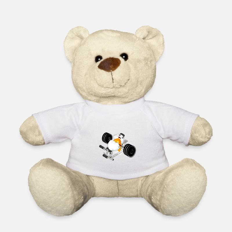 funny fitness egg / funny egg - Teddy Bear - white