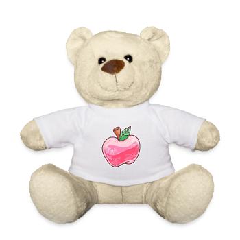 Apfel Obst Frucht Vegan Bio gesund Natur Geschenk - Teddy - Weiß - Vorne