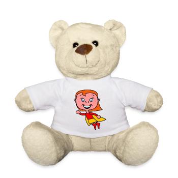 Kleine Superheldin - Teddy - Weiß - Vorne