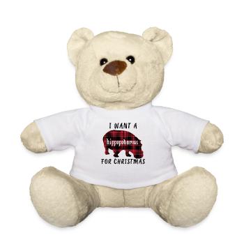 Ich will ein Nilpferd zu Weihnachten - Teddy - Weiß - Vorne