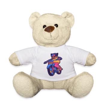 Katze Motorsport Motocross Adrenalin Tier Geschenk - Teddy - Weiß - Vorne