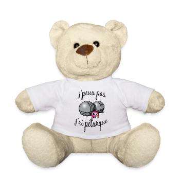 j'peux pas j'ai pétanque - Nounours - blanc - Devant