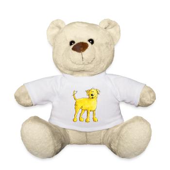 Happy Blonde Labrador Retriever chien - Nounours - blanc - Devant